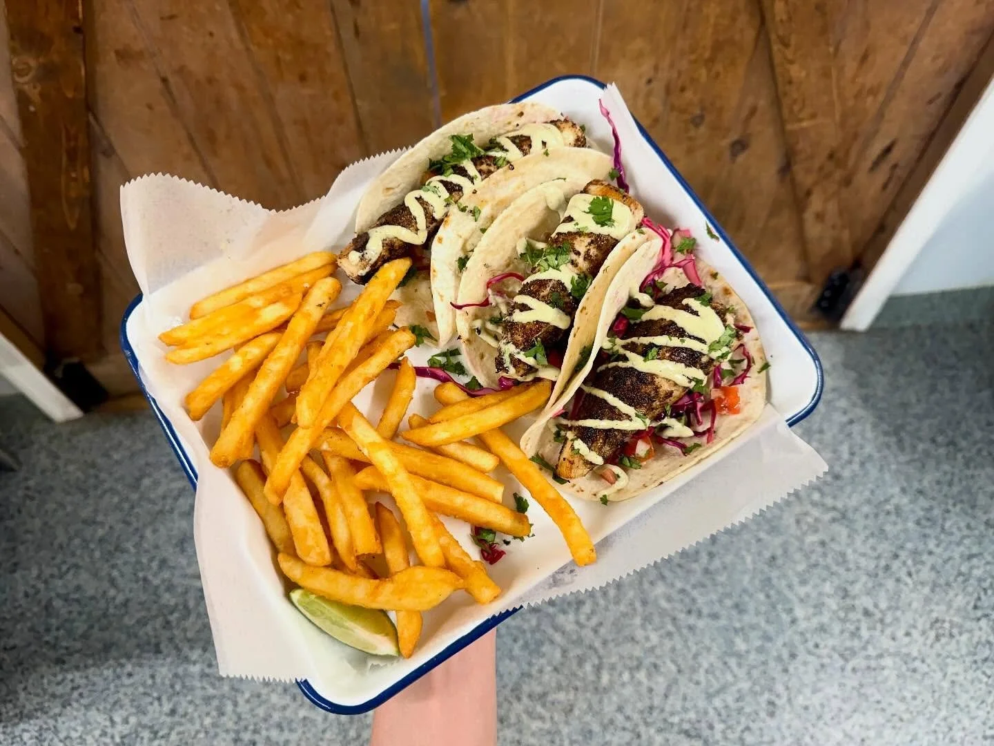 It&rsquo;s taco Wednesday!! 🌮 Your choice of shrimp or fish tacos!! Available until 8pm tonight 🍤