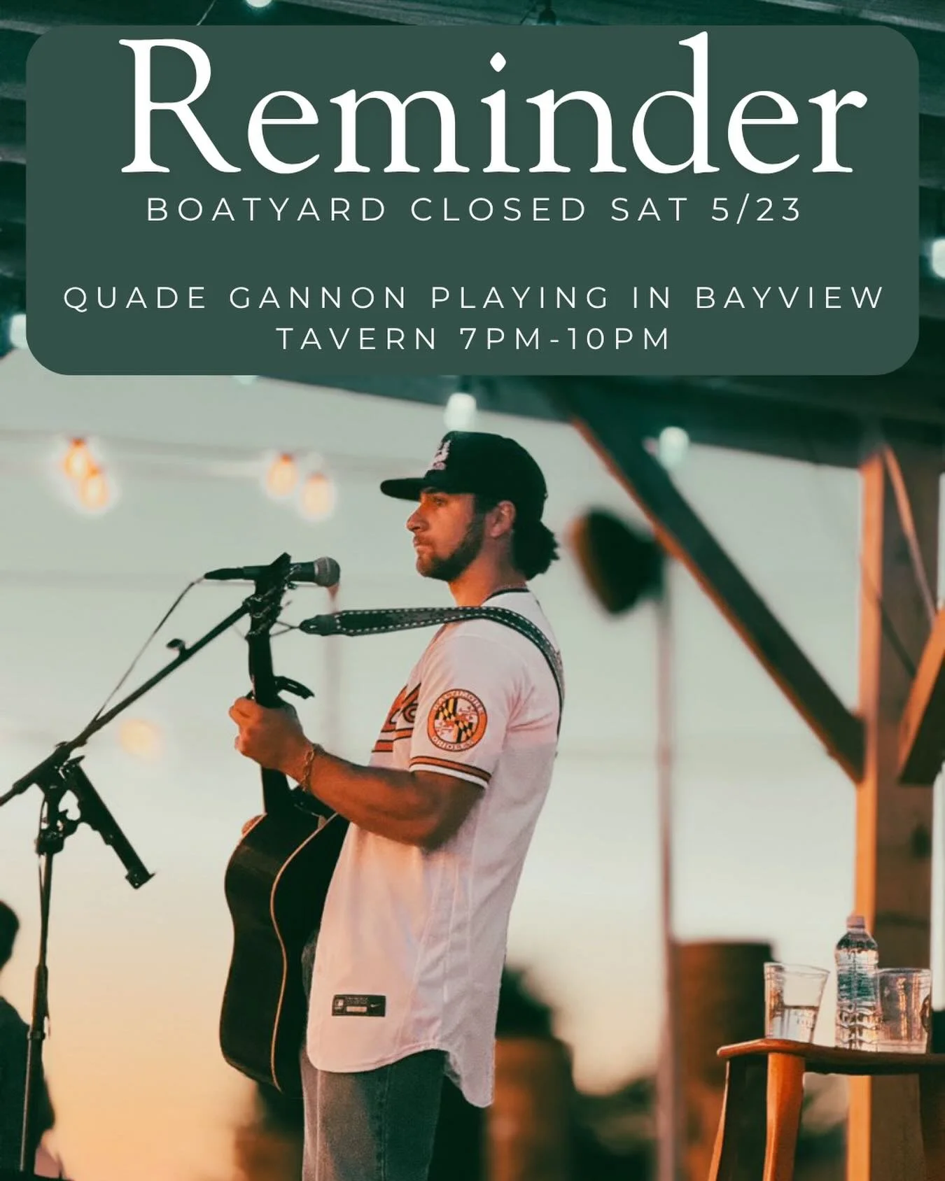 Escape the weather &amp; dine with us until 8:30pm! Then join us in the tavern tonight with Quade!! Memorial Day Weekend must go on!! 🏴&zwj;☠️🎸