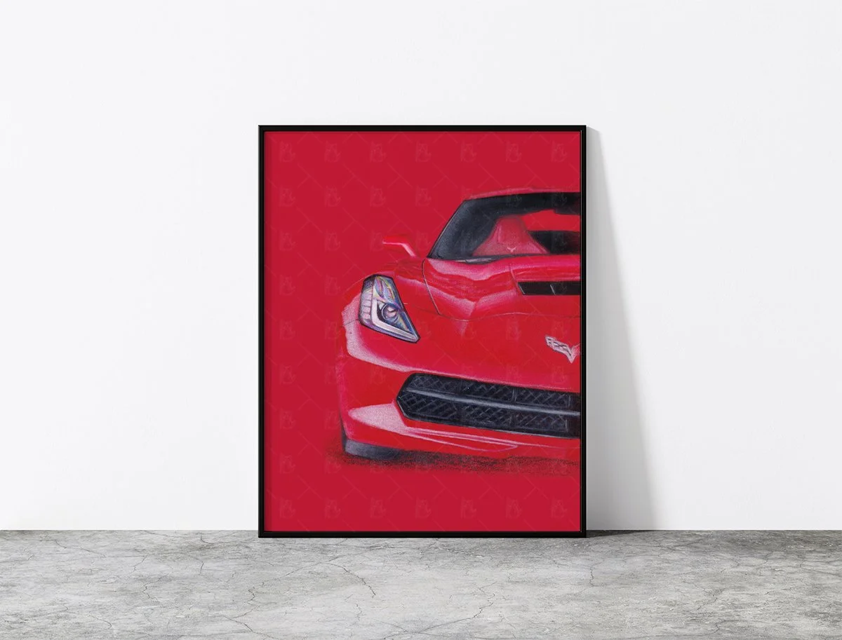 Red Corvette Print