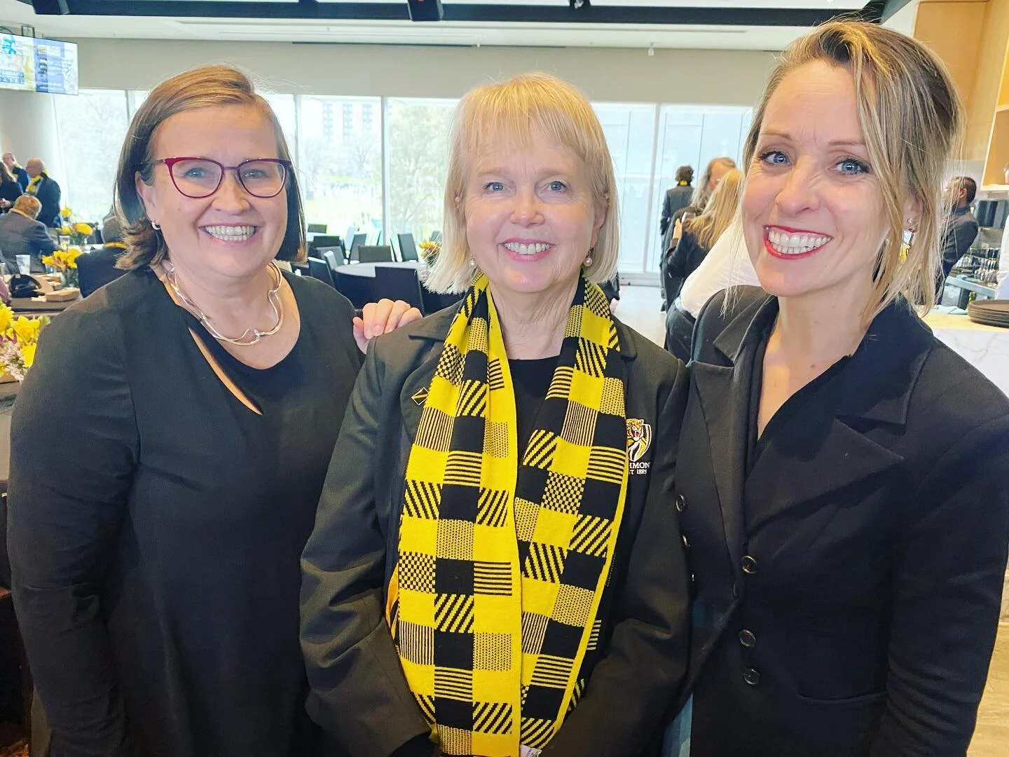 Peggy + Kate = a pair of game changers. 

Peggy&rsquo;s final President&rsquo;s address at an AFL men&rsquo;s match today.

The first woman VFL/AFL club President. 

Overseer of immense @richmond_fc success.

Showed other women that they could too.

