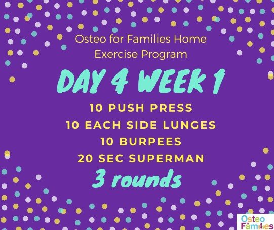 DAY 4 WEEK 1 OSTEO 4 FAMILIES HOME EXERCISE PROGRAM