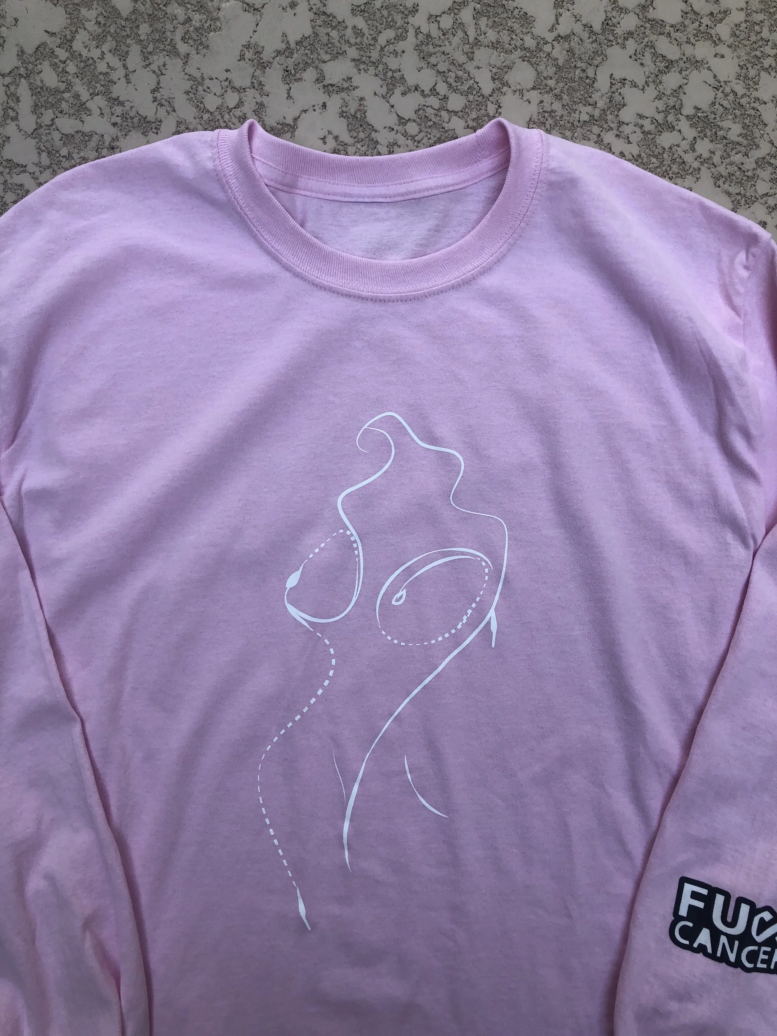 IMSIMPLYB x OFFICIALLY THREADED BREAST CANCER LONG SLEEVE SHIRT - Pink