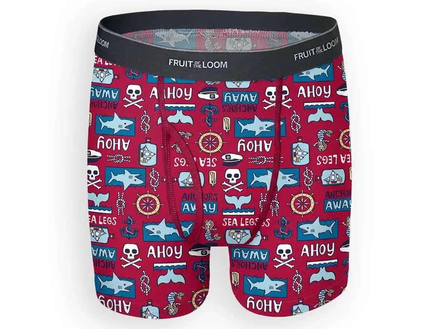 Sea themed patterns on children's underwear