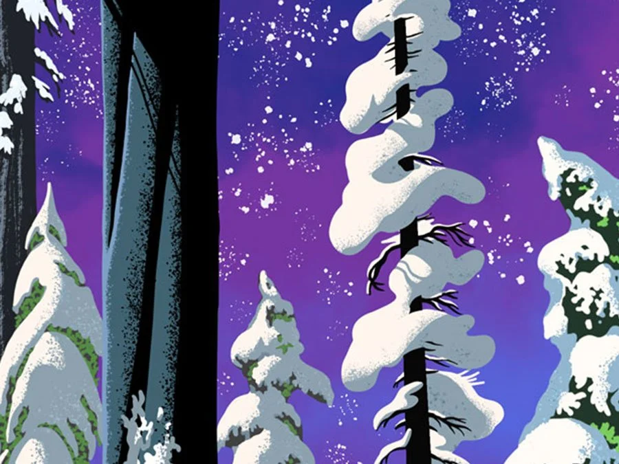 Retro Trees Illustration 