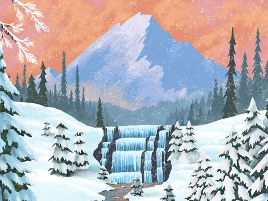 Mountain Falls Illustration