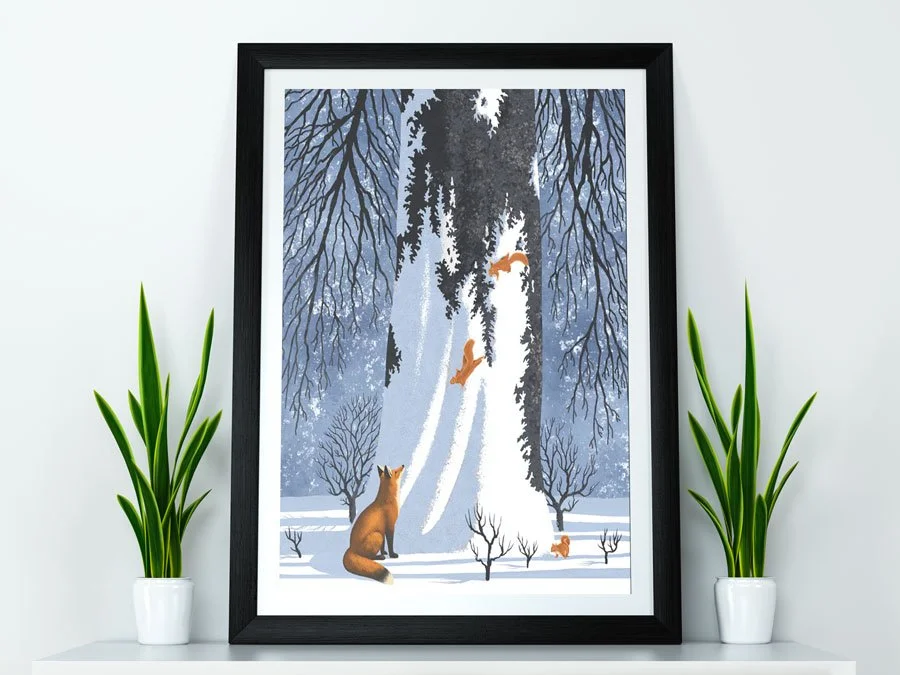 Fox and Squirrel Illustration