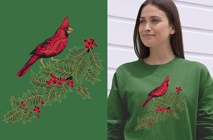 Women's holiday t-shirt graphic