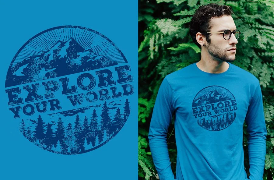 Outdoors themed t-shirt graphic