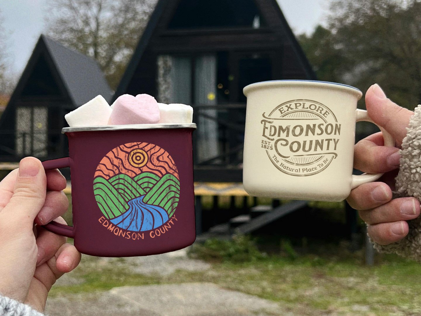 Edmonson County designs on mugs