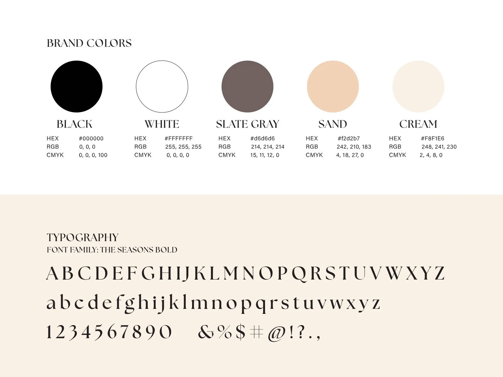 Reina Color Palette and Typography