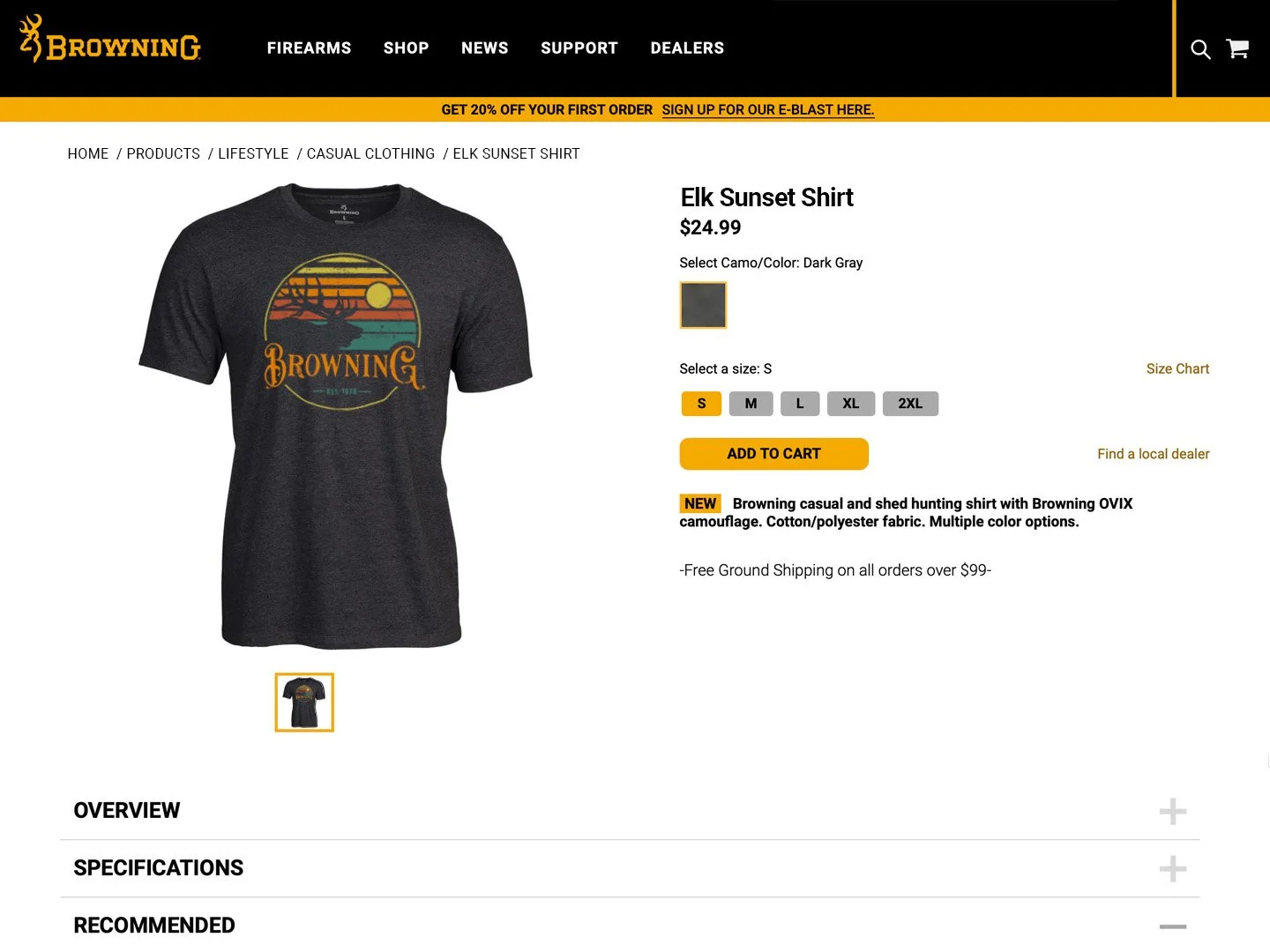 Browning Elk Sunset Shirt website