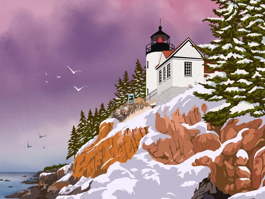 Bass Harbor Lighthouse illustration