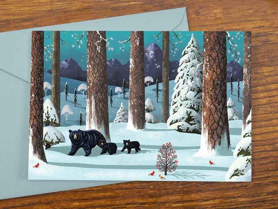 Bears Illustration Greeting Card