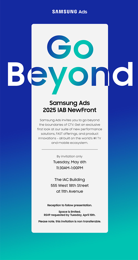 Samsung Ads 2025 NewFront - Event Invitation
