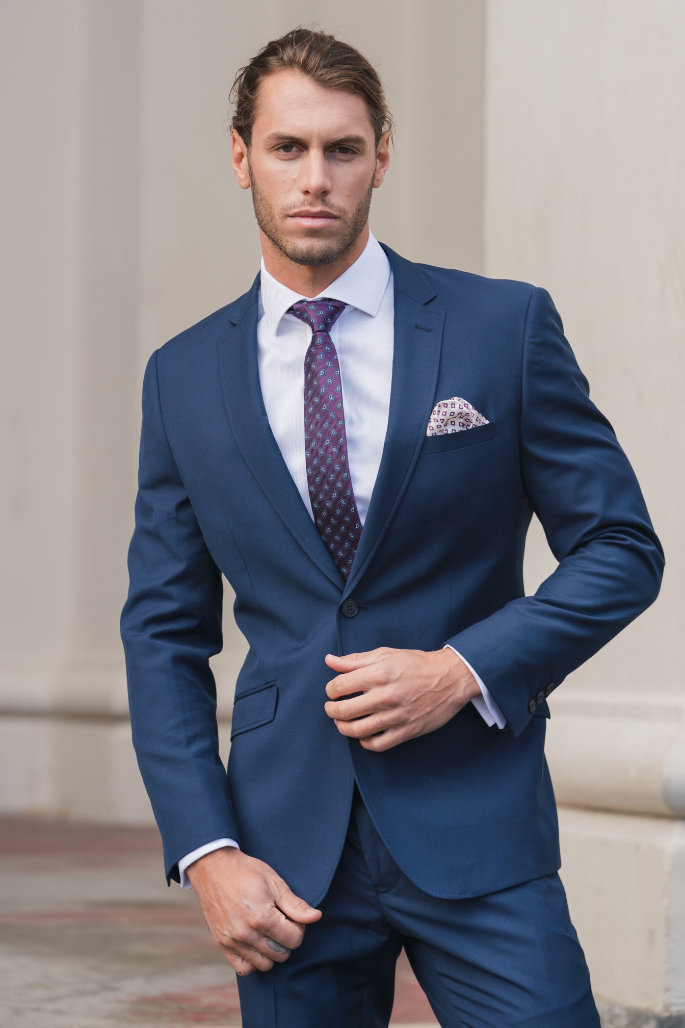 Brookes Poly Viscose Slim Fit Suit 