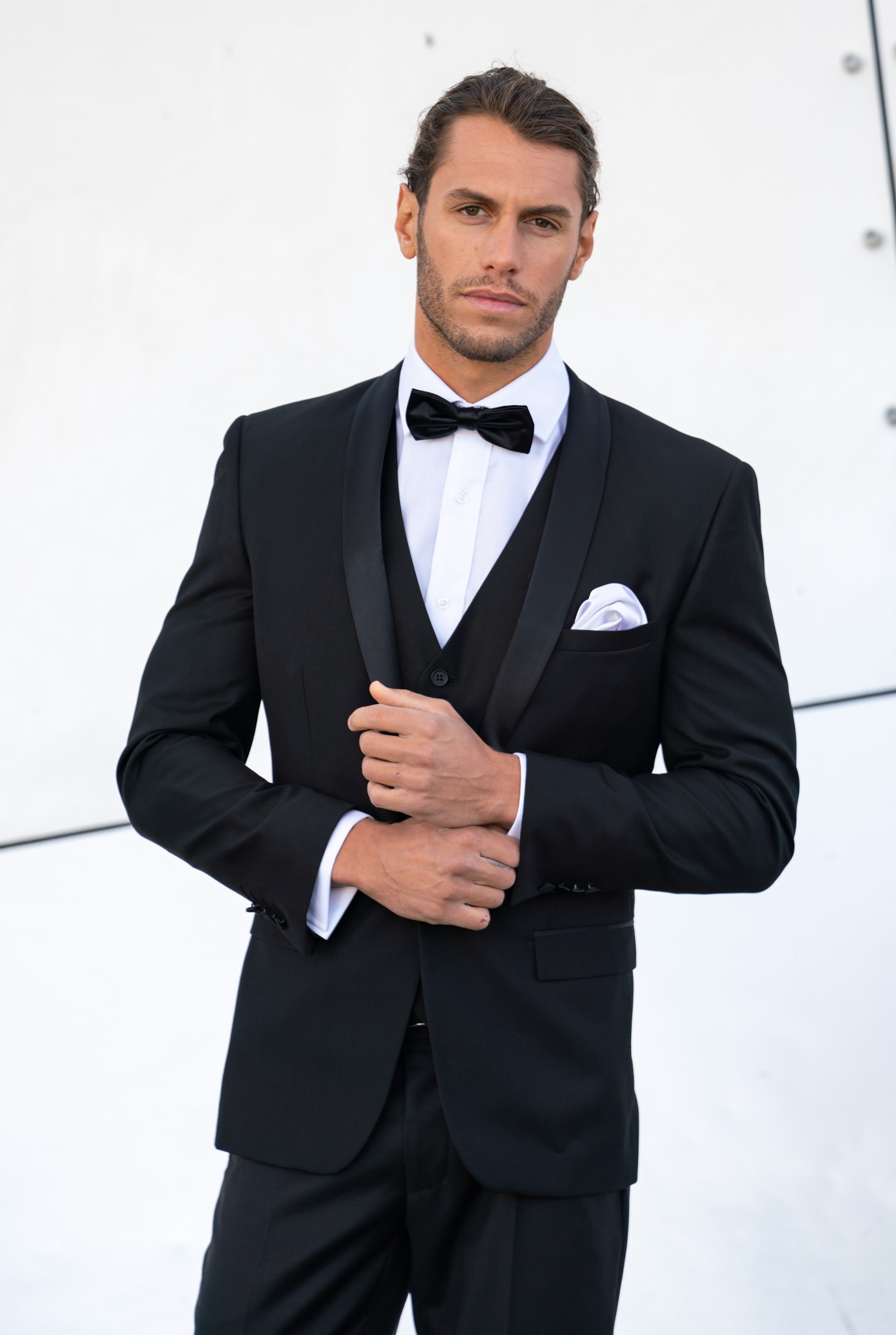 Brookes Poly Viscose Slim Fit Tuxedo 