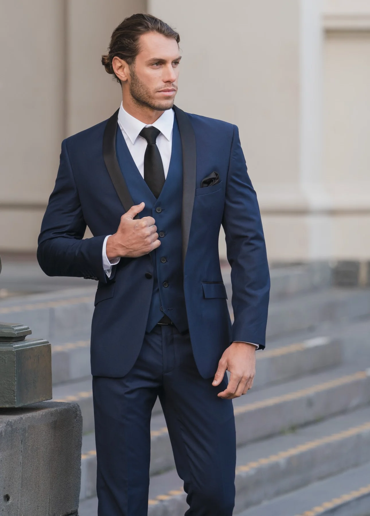 blue tuxedo slim fit