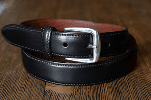 30mm Black Cordovan Leather Belt | Black Leather Belt | The 