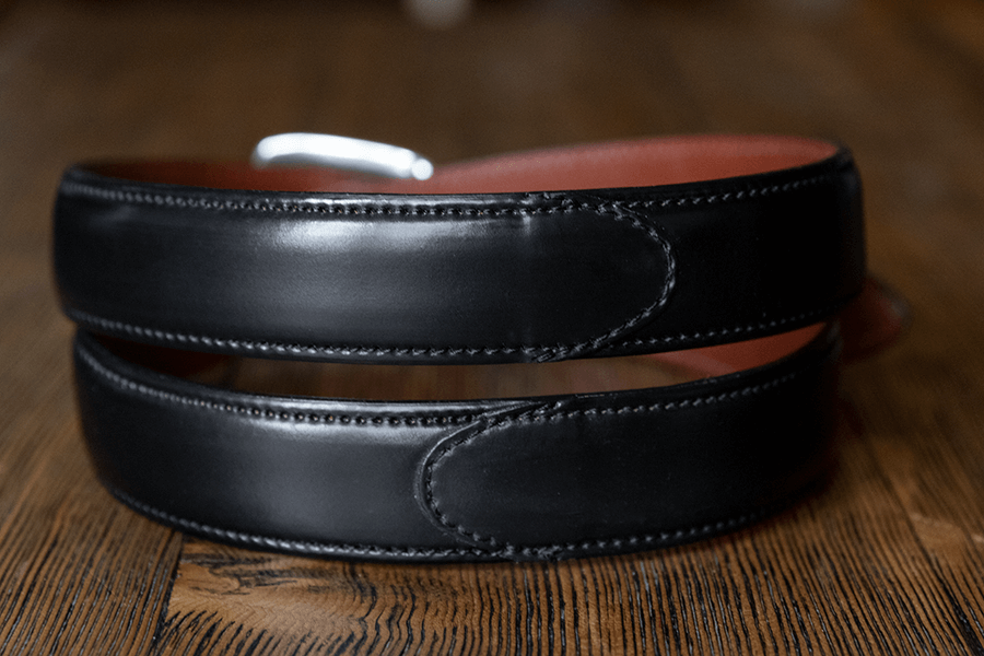 30mm Black Cordovan Leather Belt | Black Leather Belt | The  display picture 2