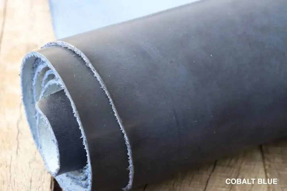 Horween Dublin, Cobalt Blue, Close Up, leather (Copy)