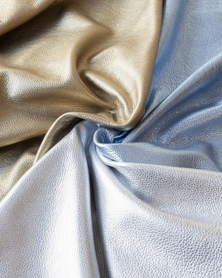 Paintbox Metallic features a pebbled, embossed grain with a bright metallic finish. Spongy, slouchy, and soft with a rounded feel.