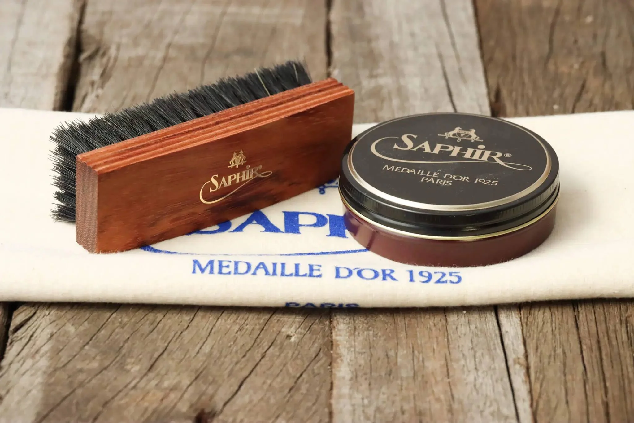 Saphir Bundle • Polish, Brush & Cloth Set