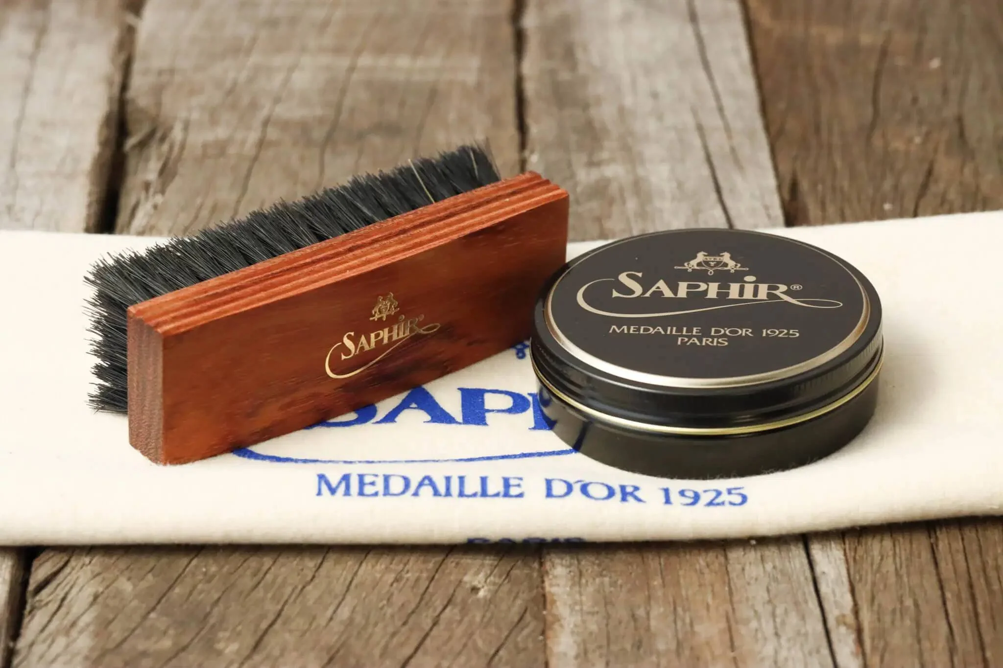 Saphir Bundle • Polish, Brush & Cloth Set