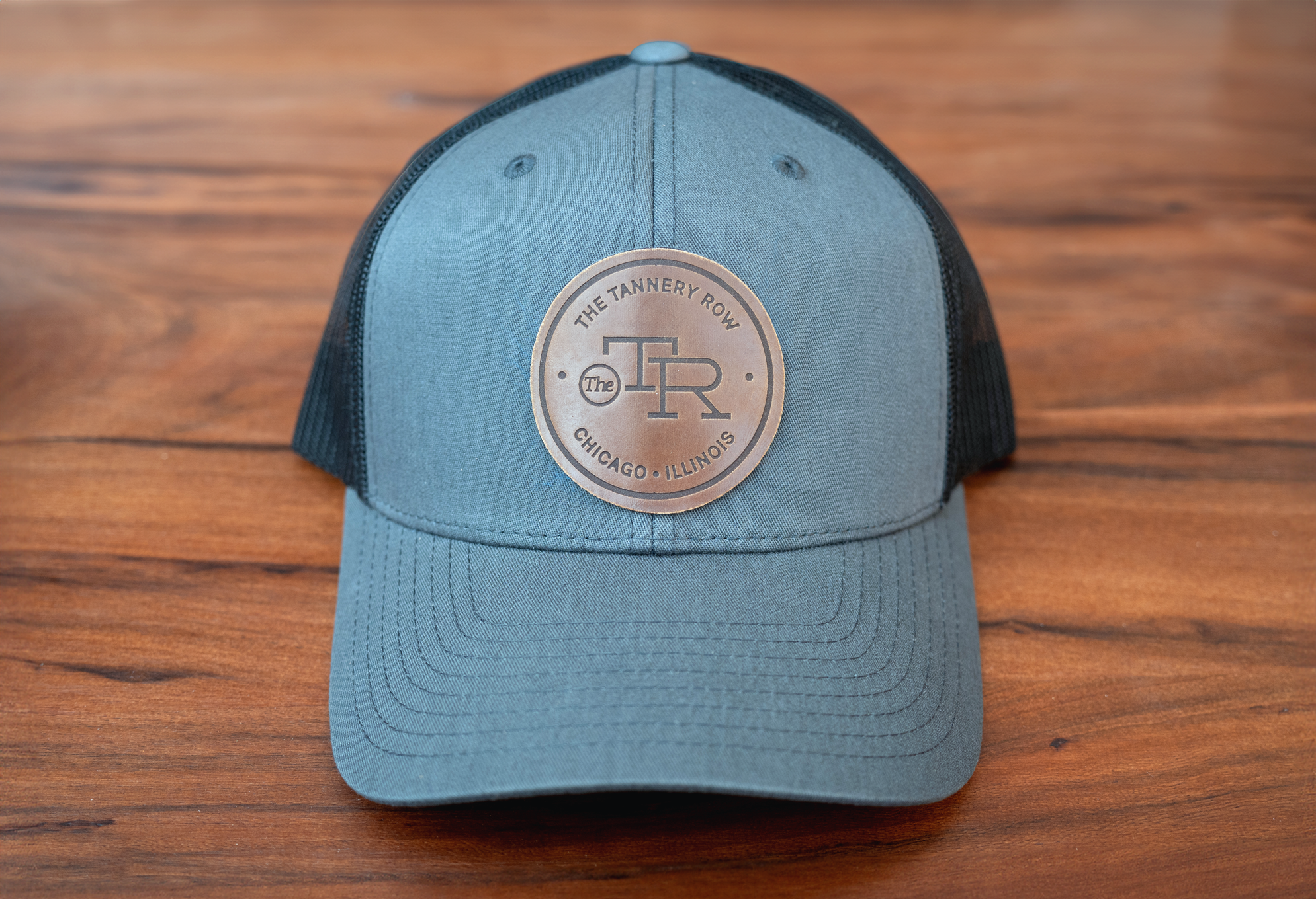 Tannery Row • Charcoal Trucker Hat with Horween Shell Cordovan
