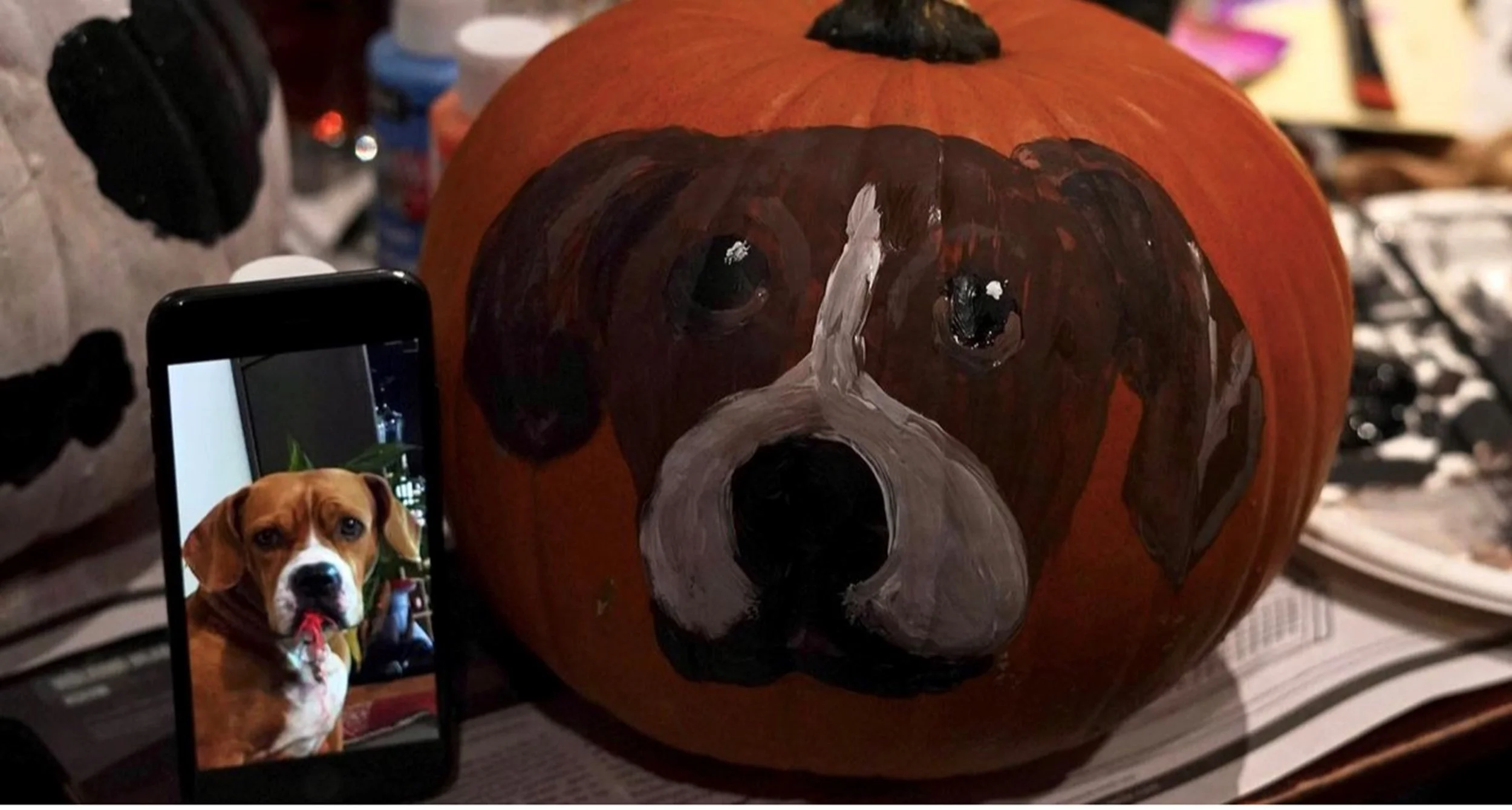 A spooky, Halloween themed, pumpkin painting event held by the Environmental and Civil Engineering Societies 