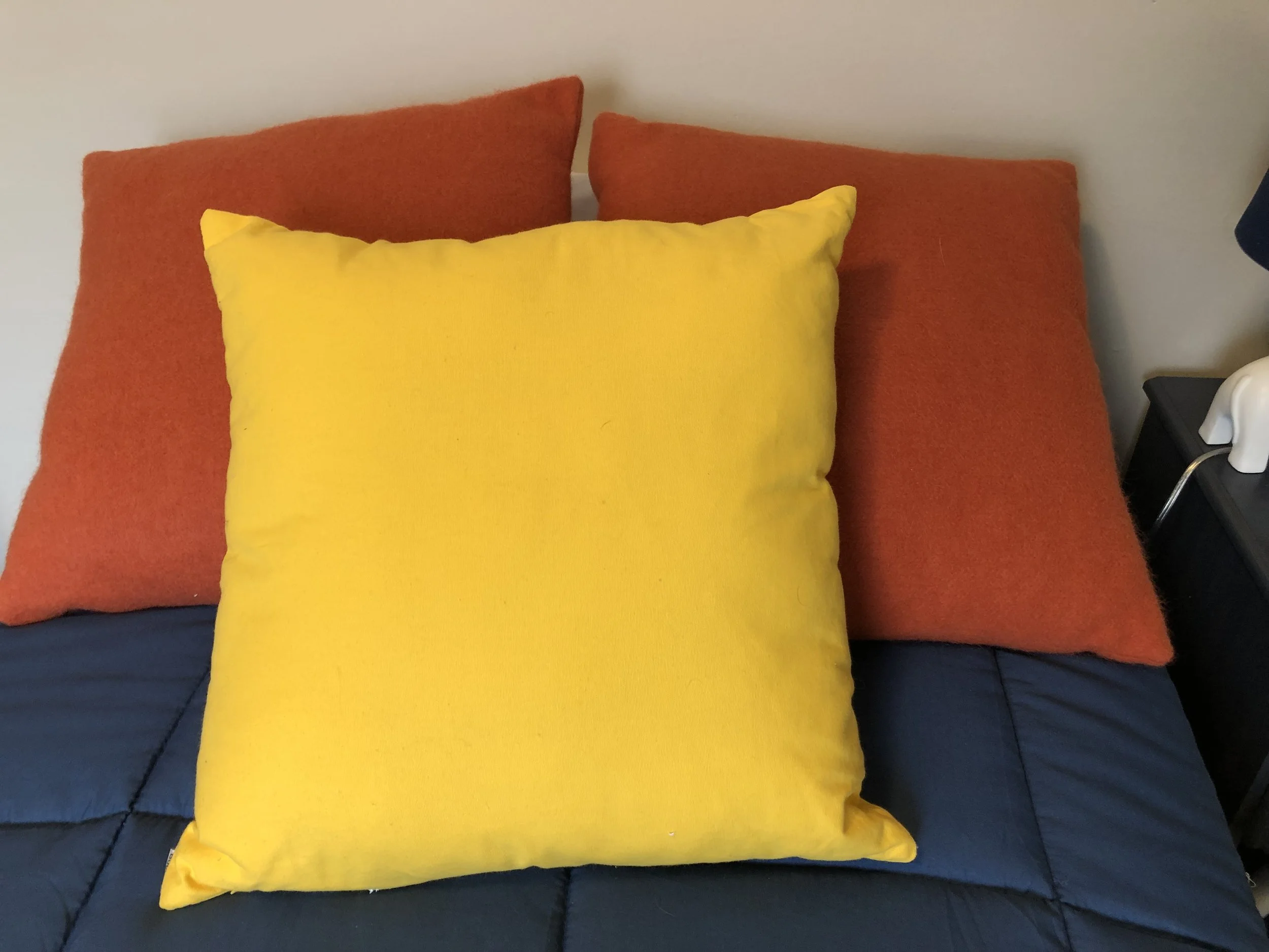bright yellow pillow