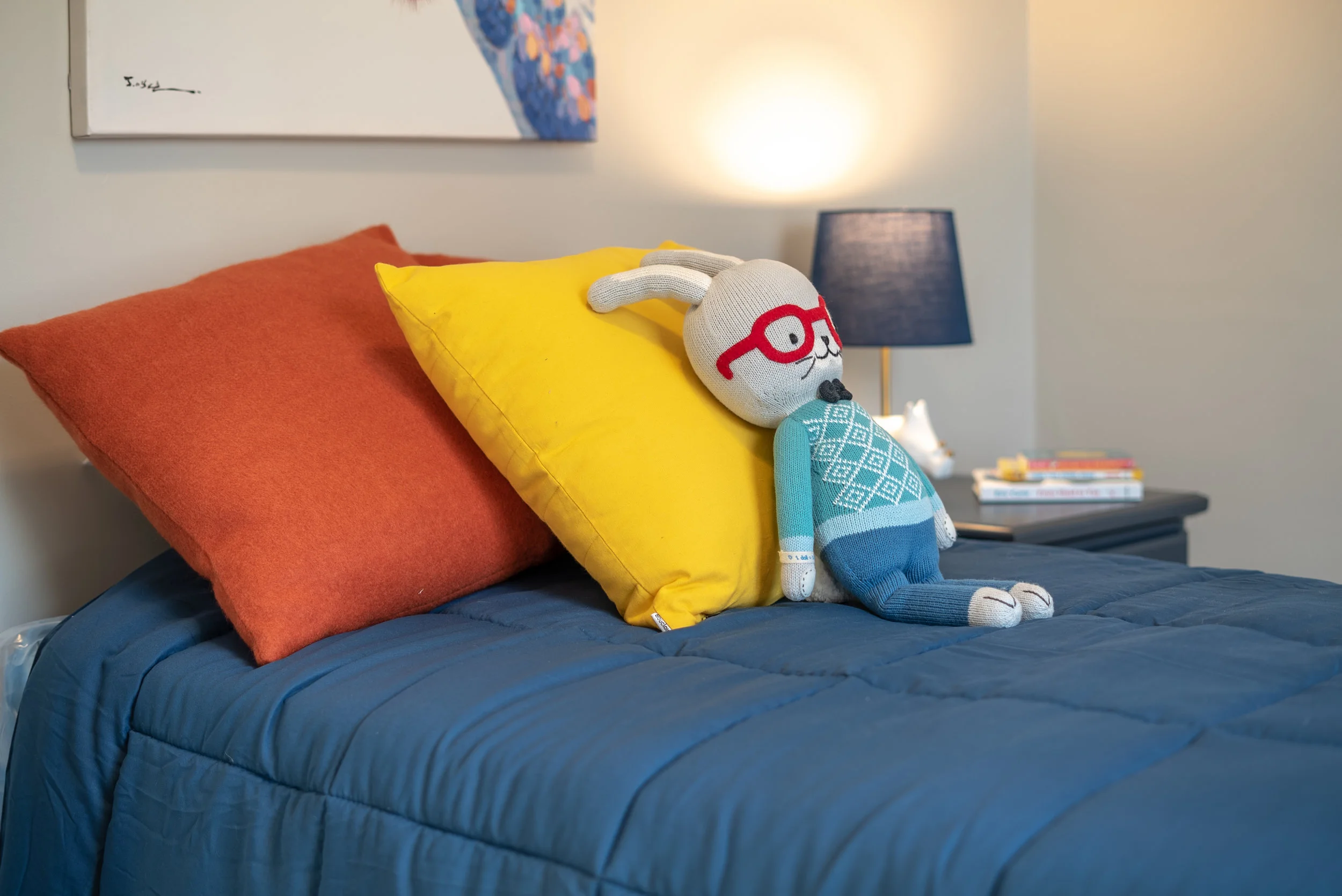 bright yellow pillow