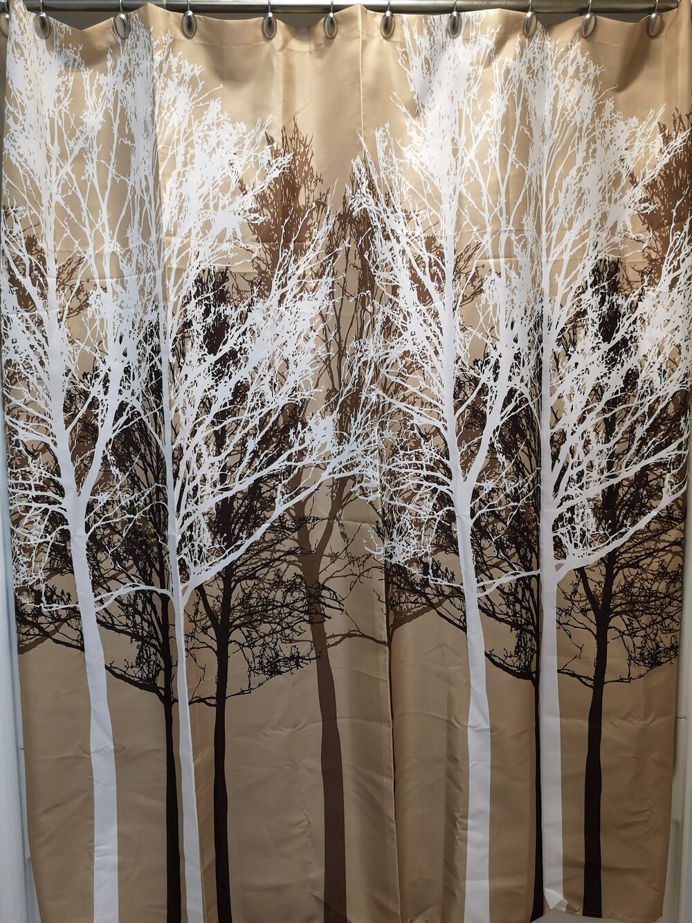 Tan Shower Curtain With White Black And Dark Brown Trees Stage It Tan Shower Curtain With White Black, Black White And Tan Shower Curtain