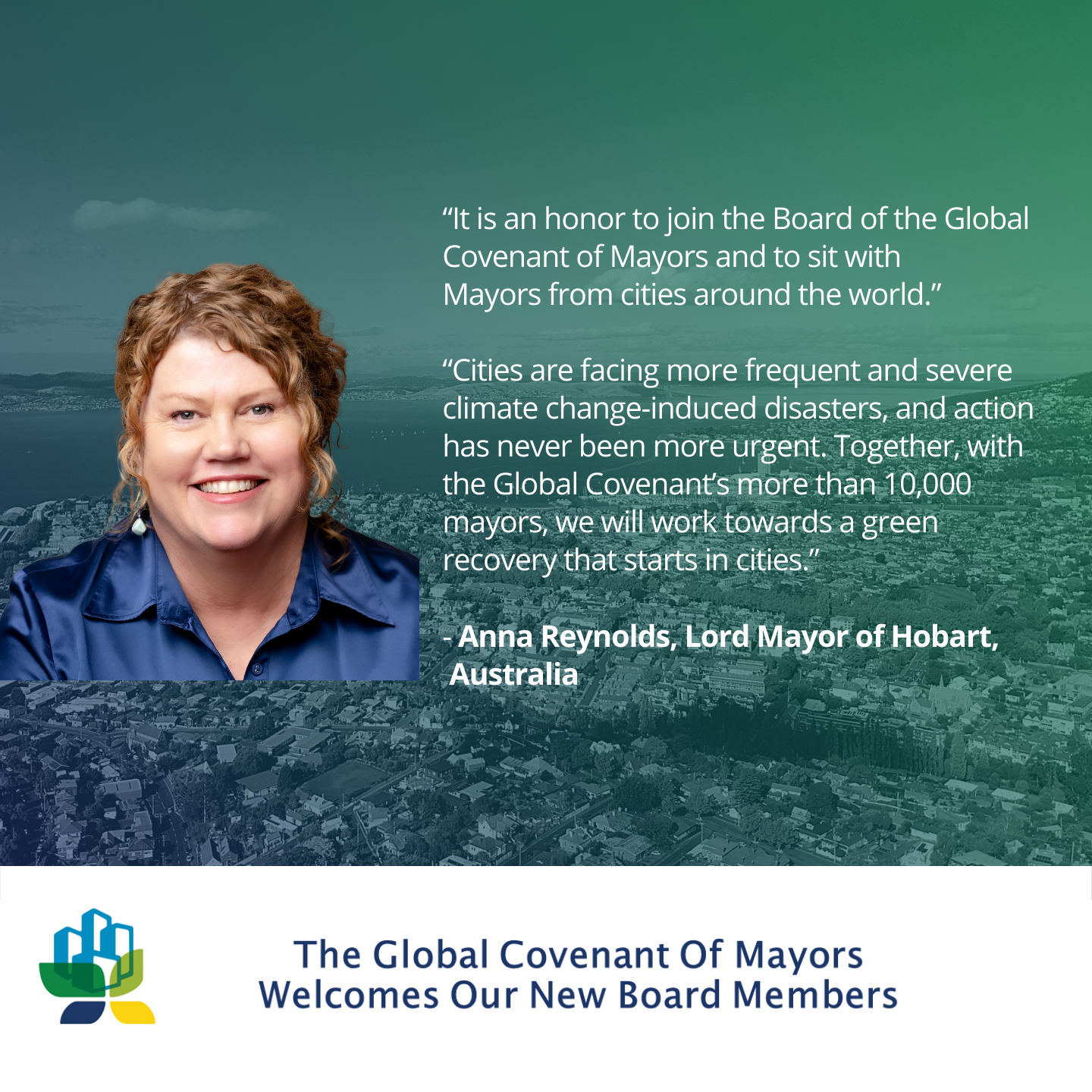 Lord Mayor Anna Reynolds appointed to GCoM Board as Oceania representative