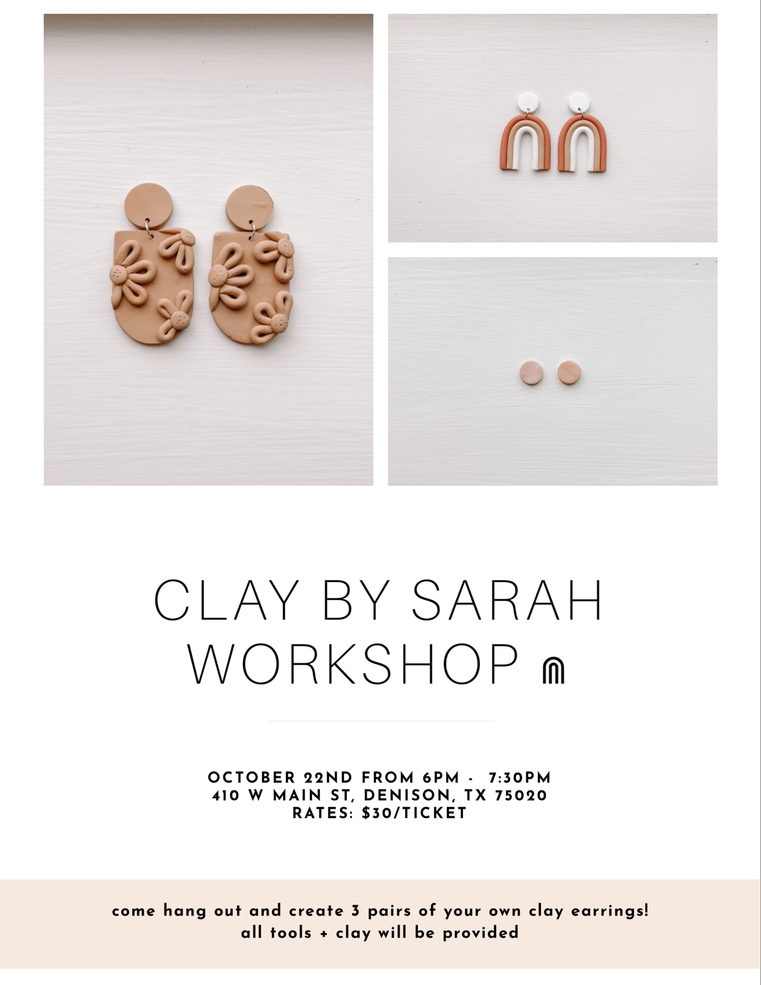 DIY Clay Earring Workshop with Clay by Sarah
