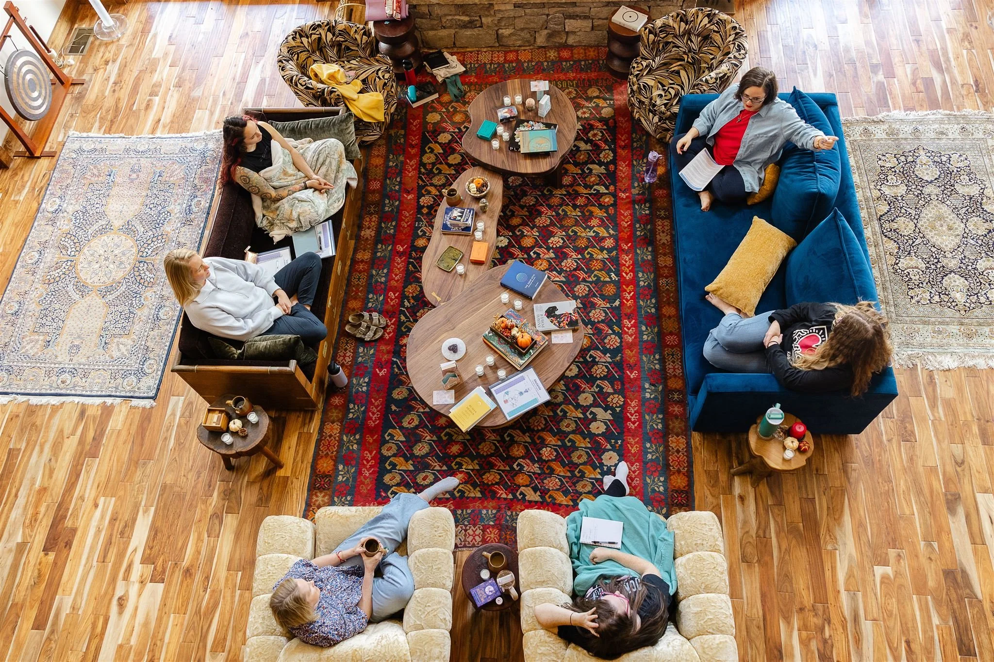 Aerial Wild Blooms around the fireplace.jpg