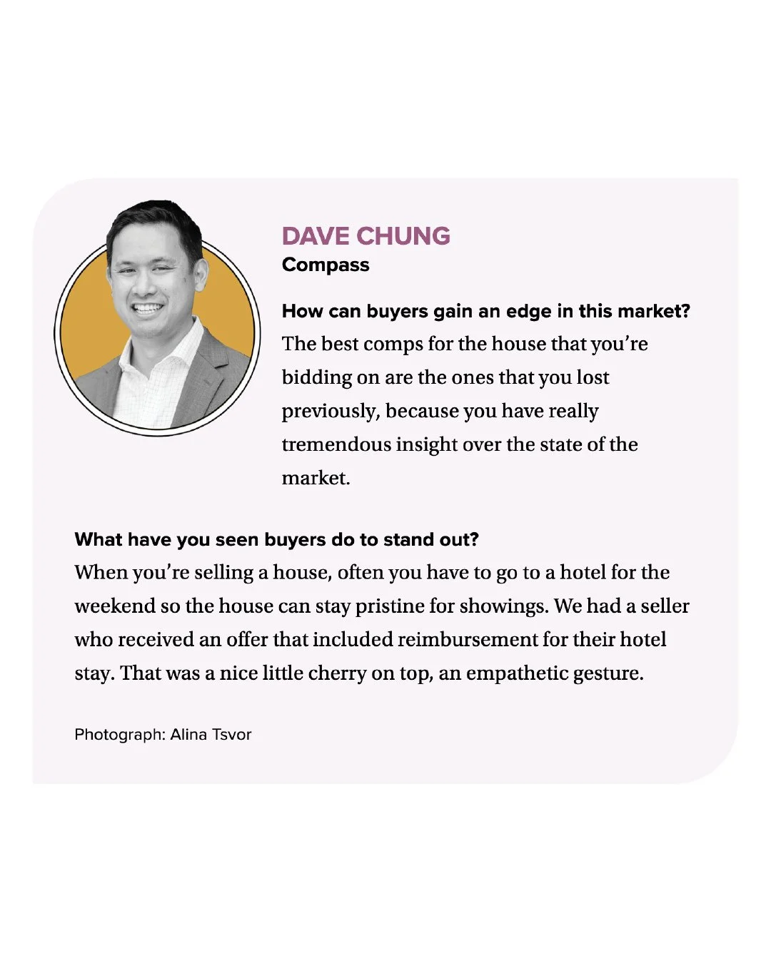 Dave was recently interviewed by Chicago Magazine for the Best of the Burbs edition! Check out his answers here and find the full article at the link in our bio!⁠
⁠
#compasschicago #chicagorealestate #chicagorealtor #chicagorealestateagent #Chicagono