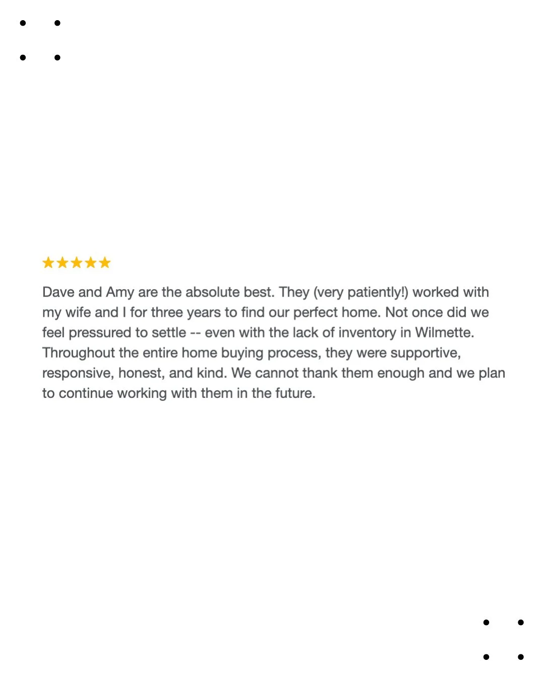 We&rsquo;re incredibly grateful to have received 100+ five star reviews. ⭐️⁠
⁠
Nothing means more to us than hearing that our clients felt supported, informed, and cared for throughout the buying or selling process.⁠
⁠
⁠
⁠
#compasschicago #wilmette #