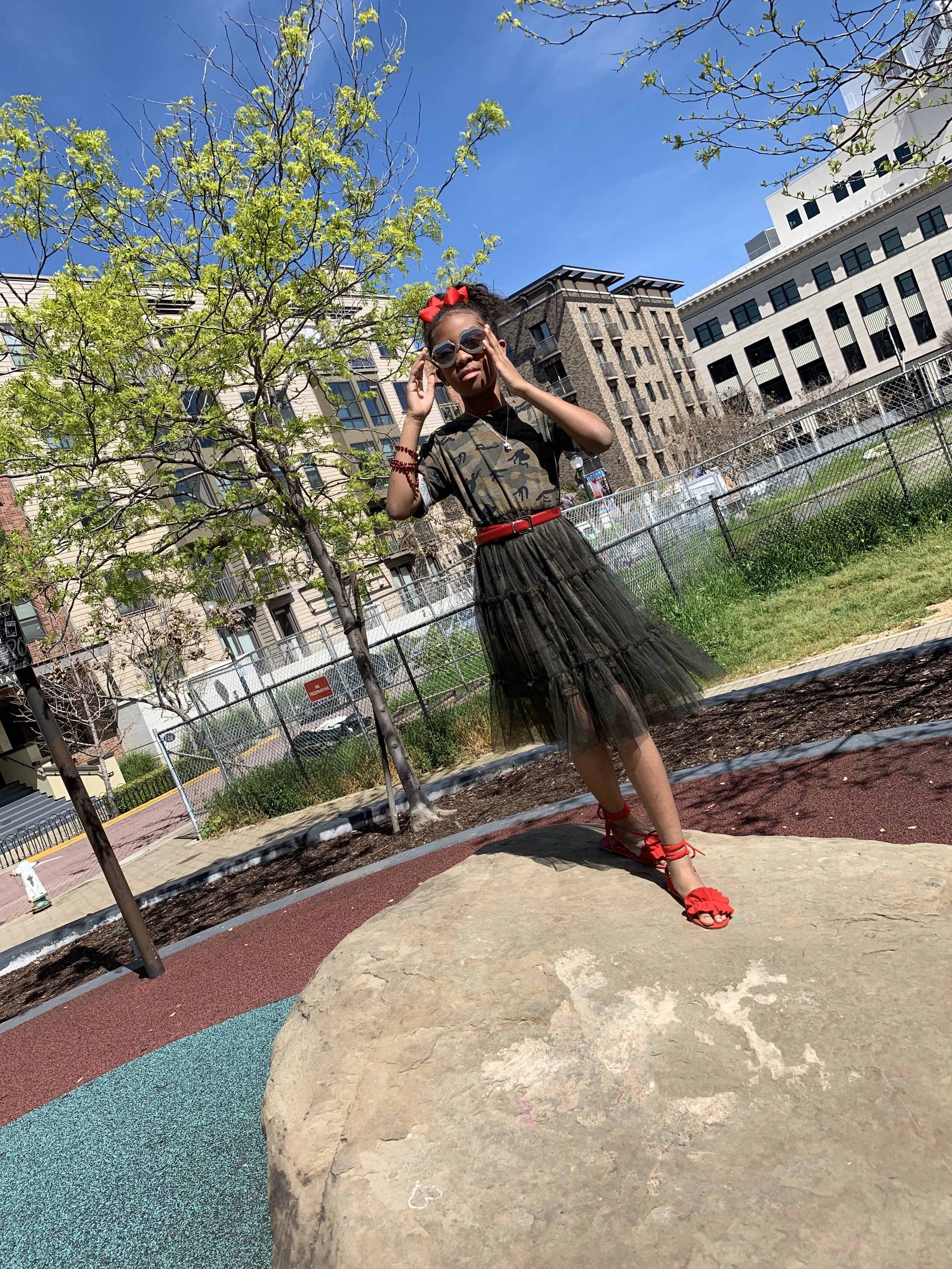 Camo T-Shirt Dress with Tulle Skirt  Amoure Trendi Boutique