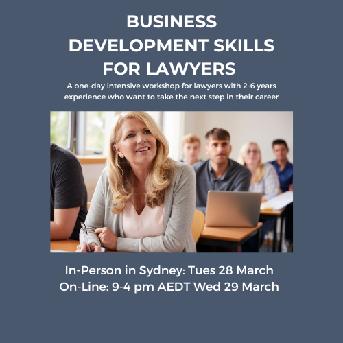 Business Development For Lawyers with 2-6 years PQE. A CPD Workshop in ...