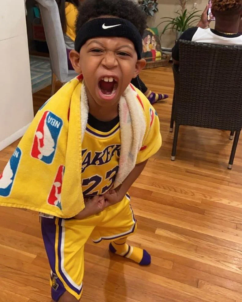 OHHH and Baby GOAT. Ain&rsquo;t done either.  #lakernation💜💛 #17 #mambamentality🐍 #thatsmyboy💙