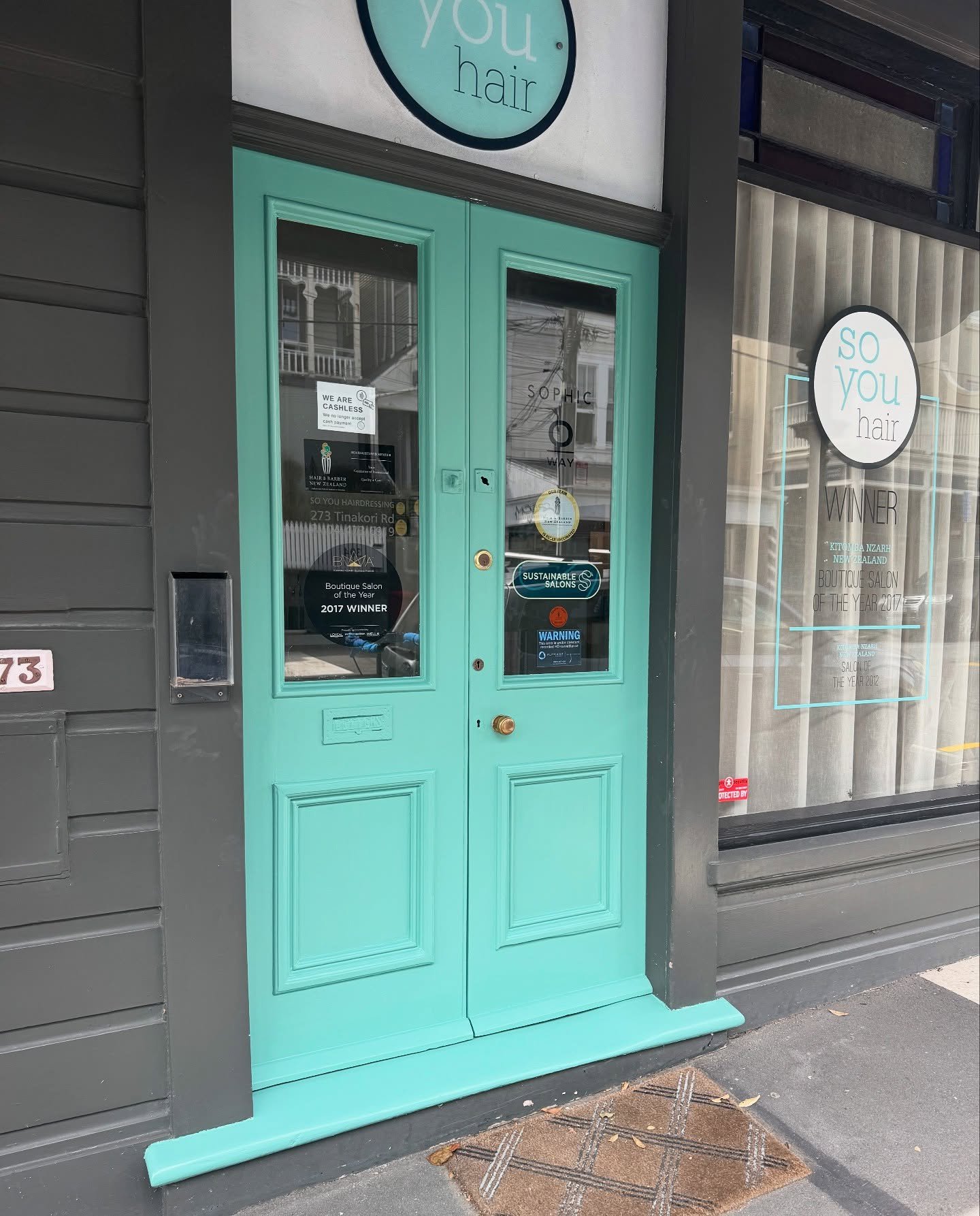 The ICONIC pink door is pink no more. 
Last month we hit a pretty big milestone and celebrated 10 years of owning So You Hair, so it was time to finally change the last and only thing that doesn&rsquo;t have our mark. 
The iconic pink door of course,