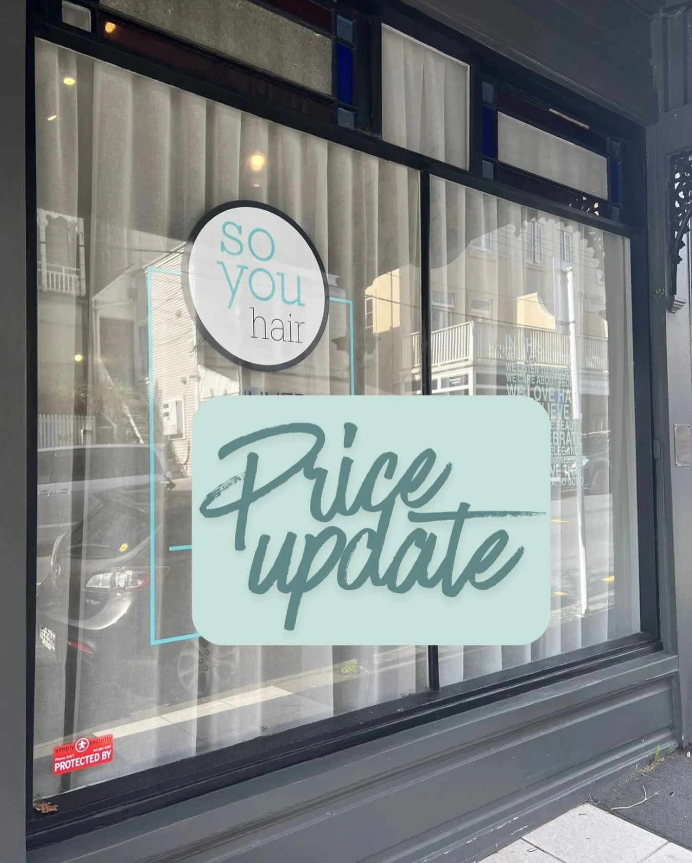 Hi everyone, 

We&rsquo;re so grateful for your continued support of our salon.

To help keep providing the quality service, products and care you expect, we will be making a small 2% price adjustment starting 29th December on all of our services.

T