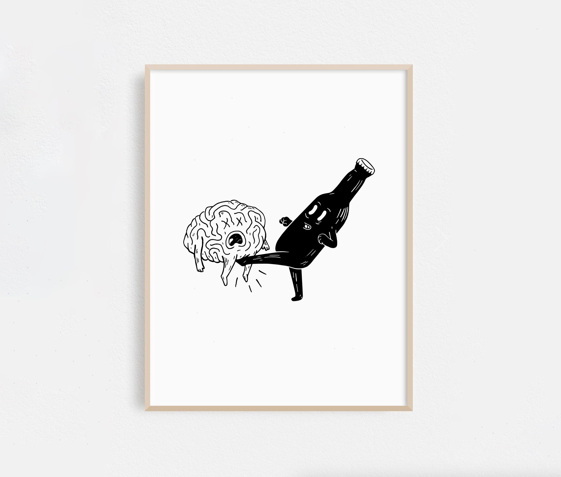 Stop Thinking Start Drinking Print Original Artist Print.jpg