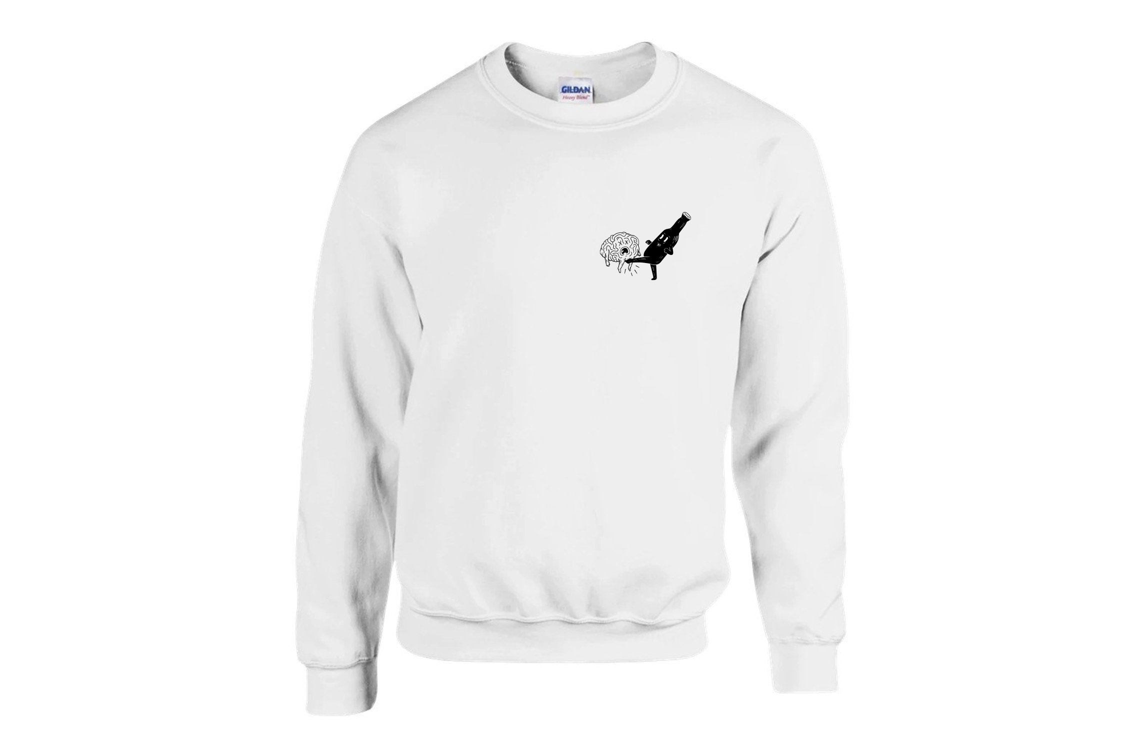 Stop Thinking Start Thinking - Small Corner Graphic Sweater.jpg