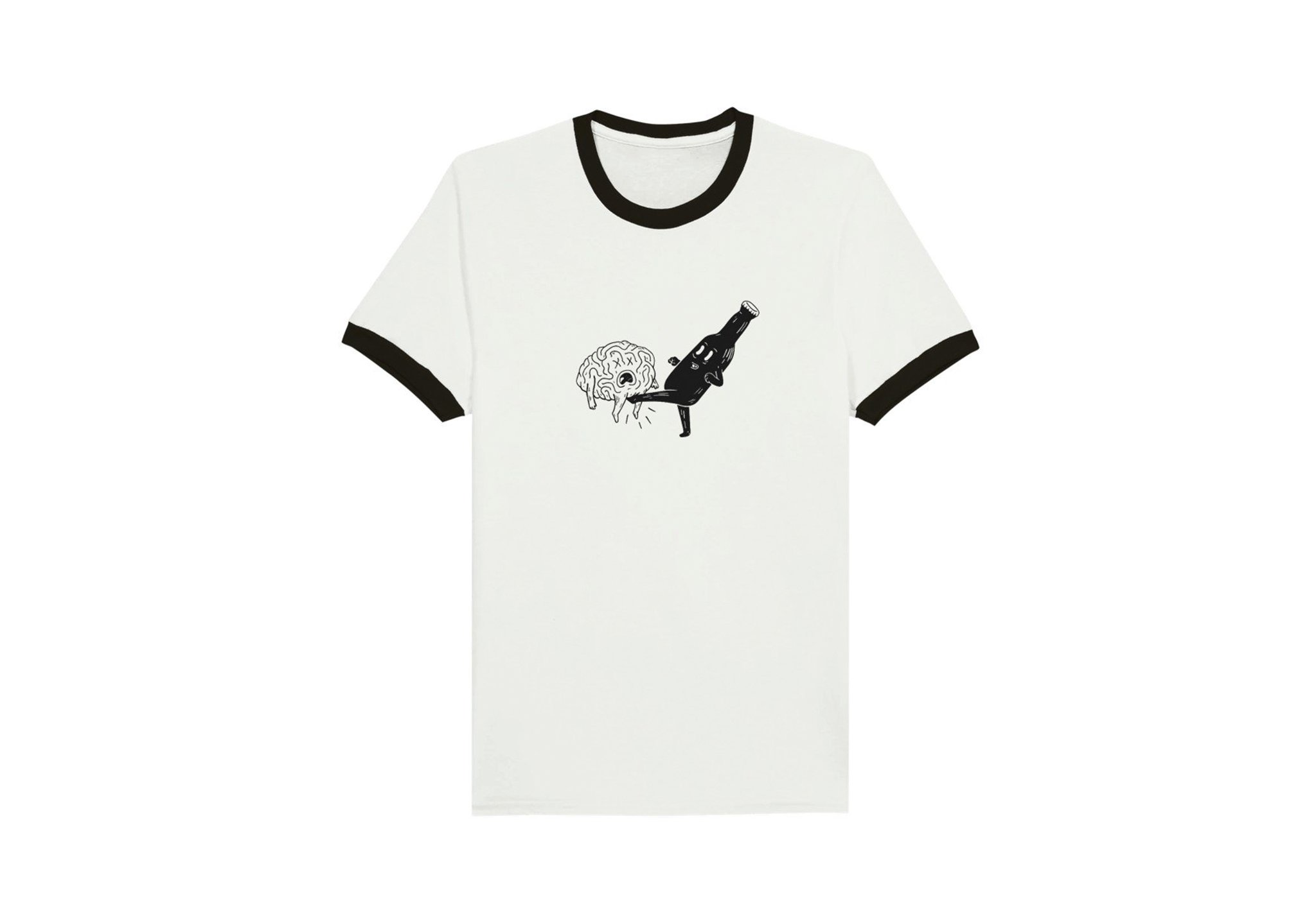 Stop Thinking Start Thinking - Black Trim Tee.jpg