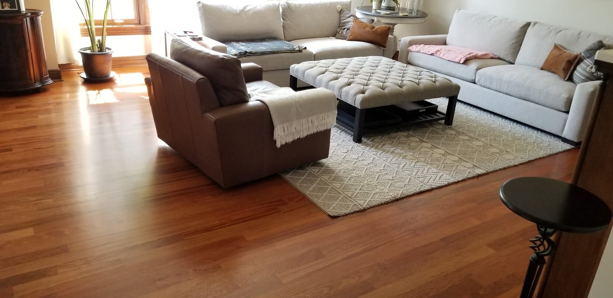 Hardwood refinish in North Aurora 