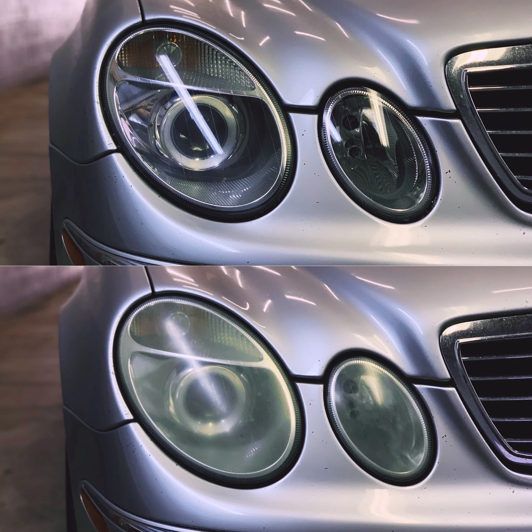 E55 AMG in for a headlight restoration topped with a 5 year ceramic coating