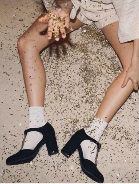 Sparkle Glitter Socks With Heels