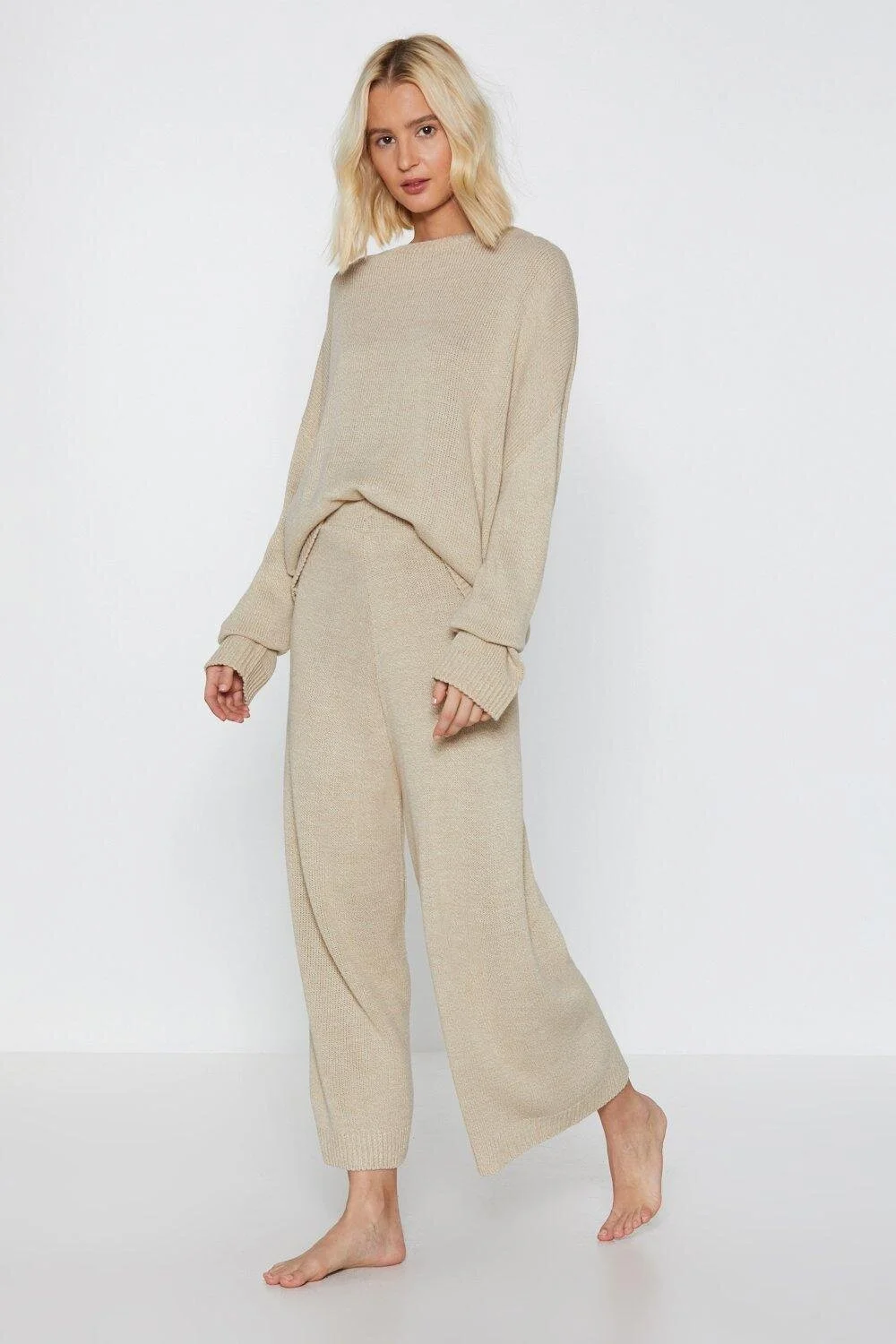 Nasty Gal Knitted Sweater and Pants Set