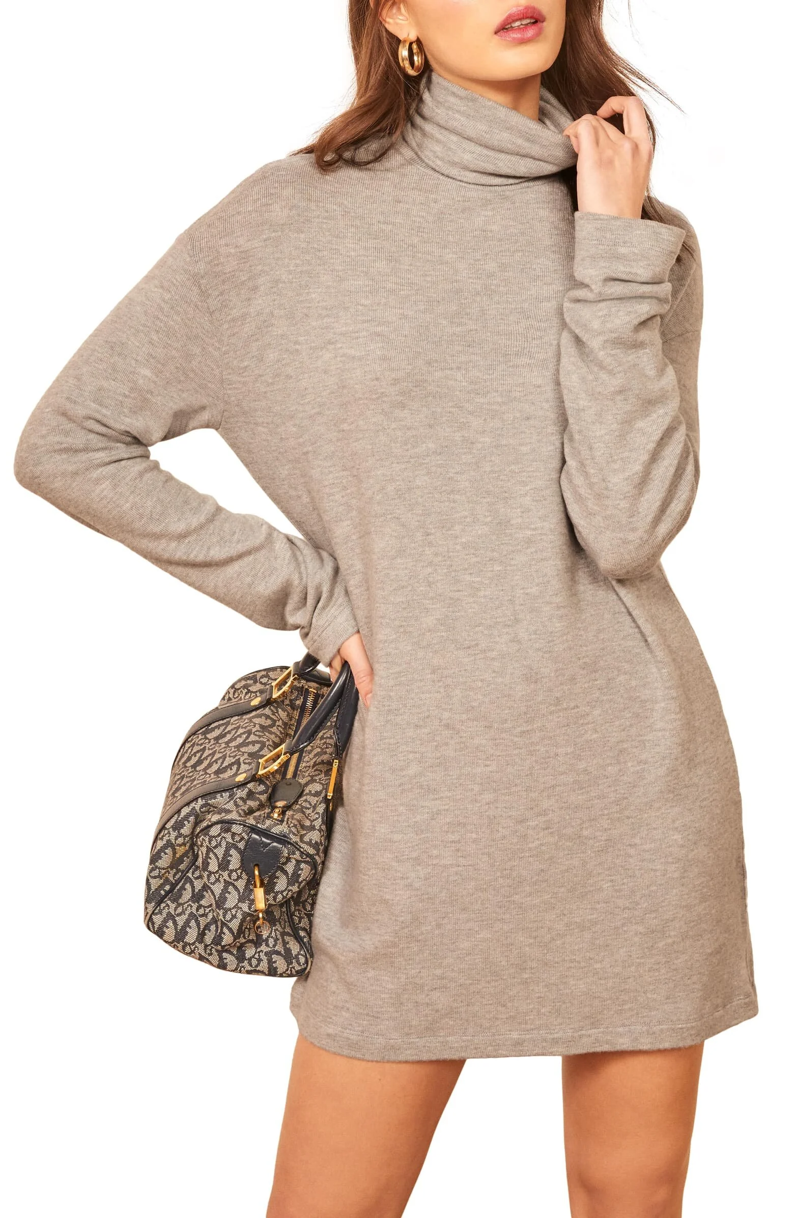 Reformation Daze Long Sleeve Turtleneck Dress